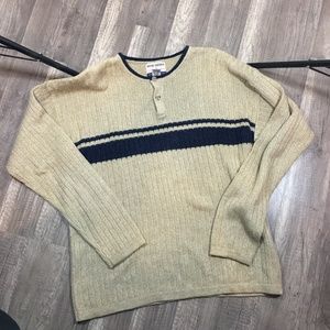 Retro Tan Long Sleeve Dad Pullover Sweater